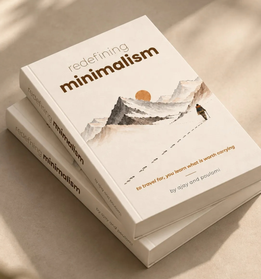 Redefining Minimalism book lying on linen beside a cup of coffee